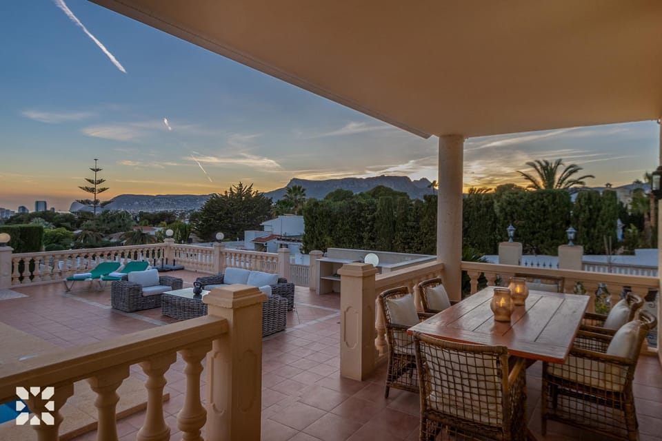 Patio, Day, Natural landscape, View (from property/room), Balcony/Terrace, Living room, Seating area, Dining area, Mountain view, Pool view, Swimming pool