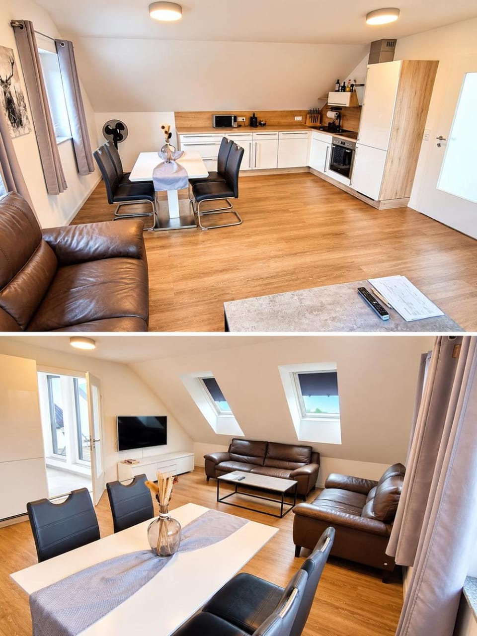 Kitchen or kitchenette, Living room, Dining area