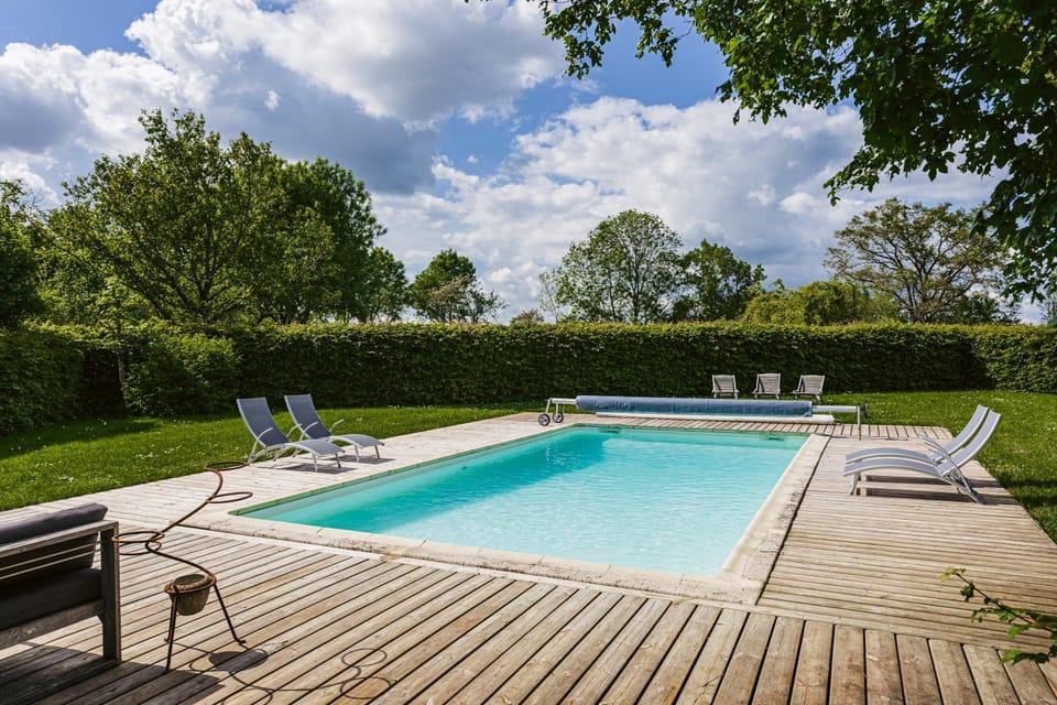 Property building, Living room, Swimming pool