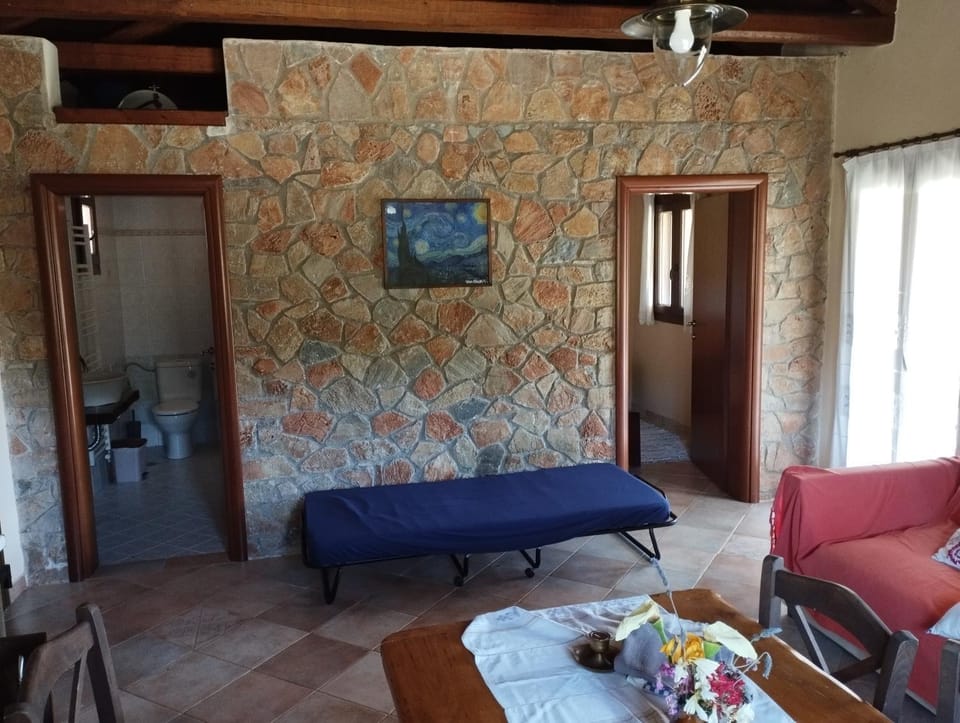 Bed, Living room, Dining area