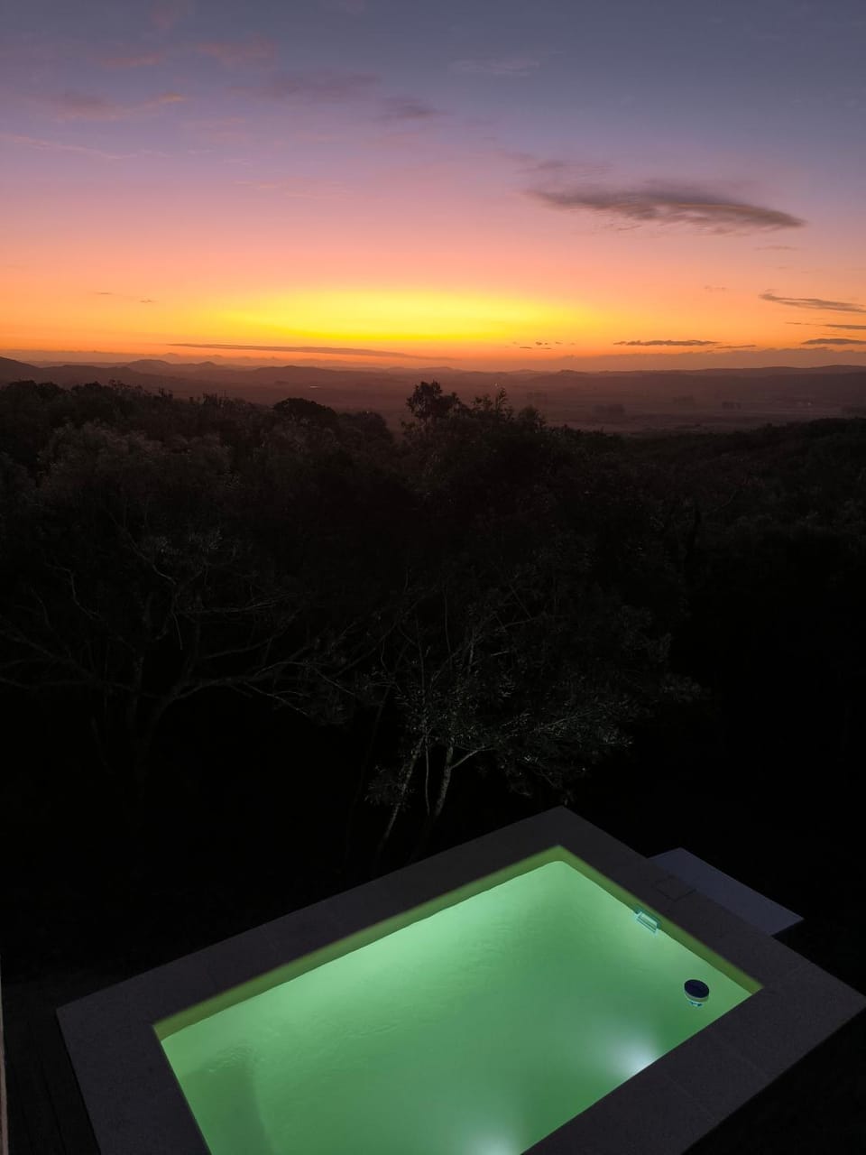 Natural landscape, Swimming pool, Sunset