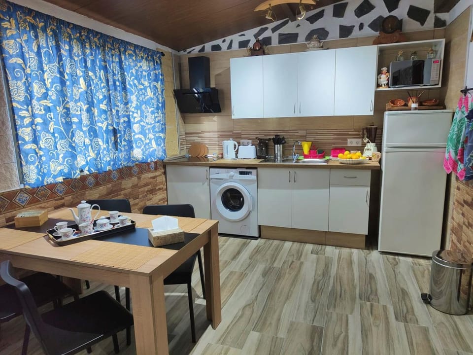 Coffee/tea facilities, Kitchen or kitchenette, Dining area, minibar, stove, toaster, washing machine