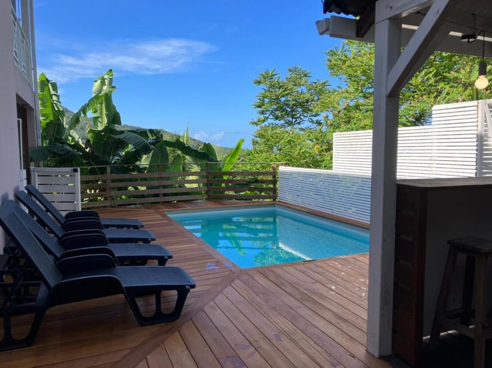 View (from property/room), Swimming pool, sunbed
