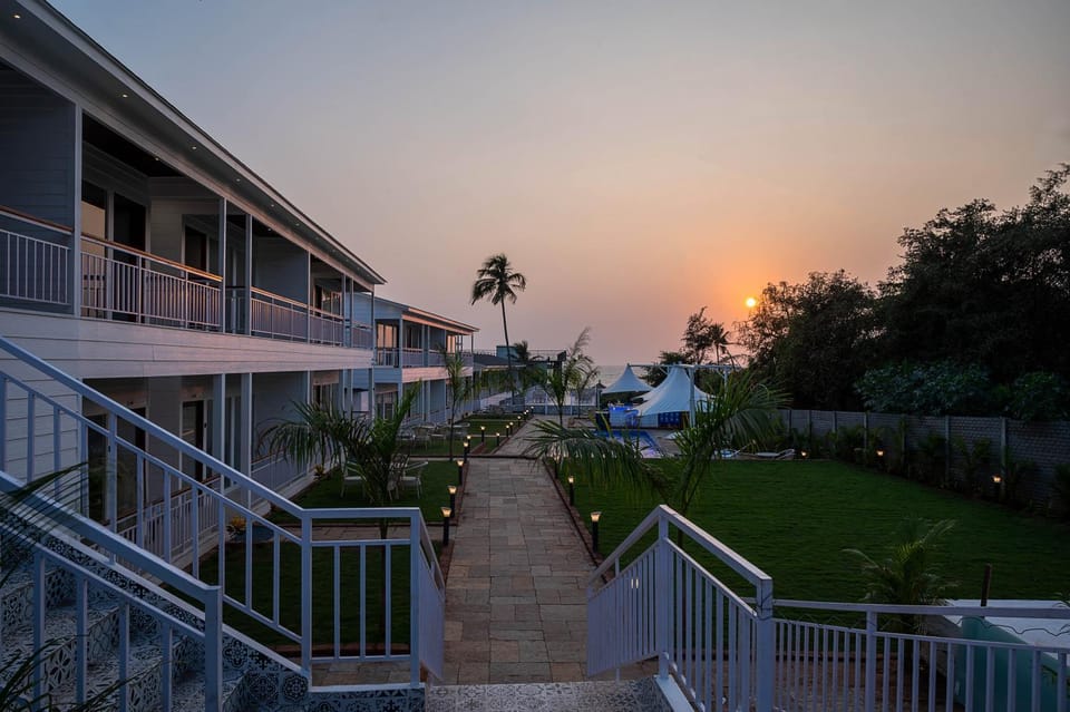 Property building, Garden view, Sunset