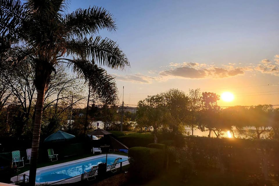 Natural landscape, Pool view, River view, Swimming pool, Sunset
