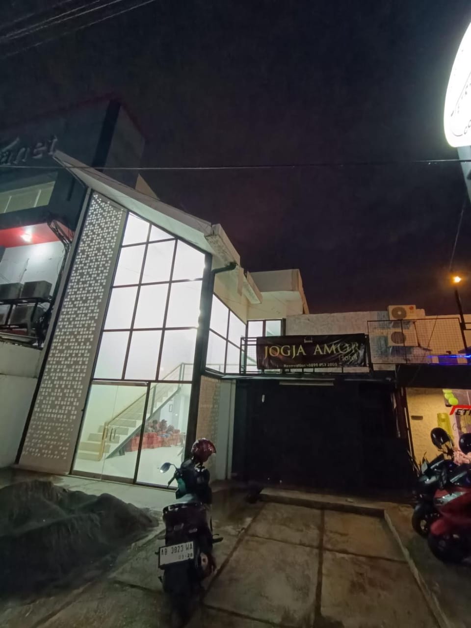 Property building, Night, Parking