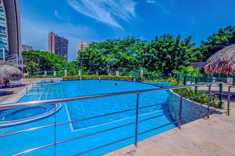 Swimming pool, sunbed