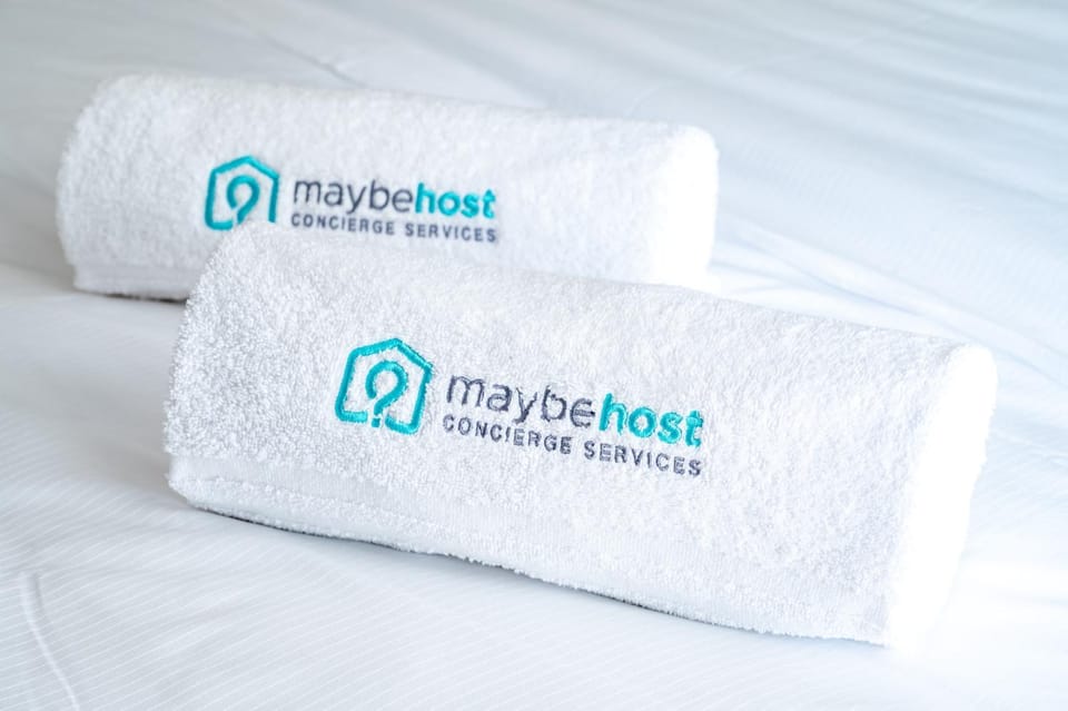 Property logo or sign, towels