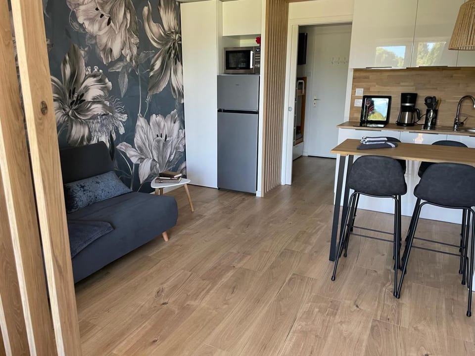 Kitchen or kitchenette, Living room, stove