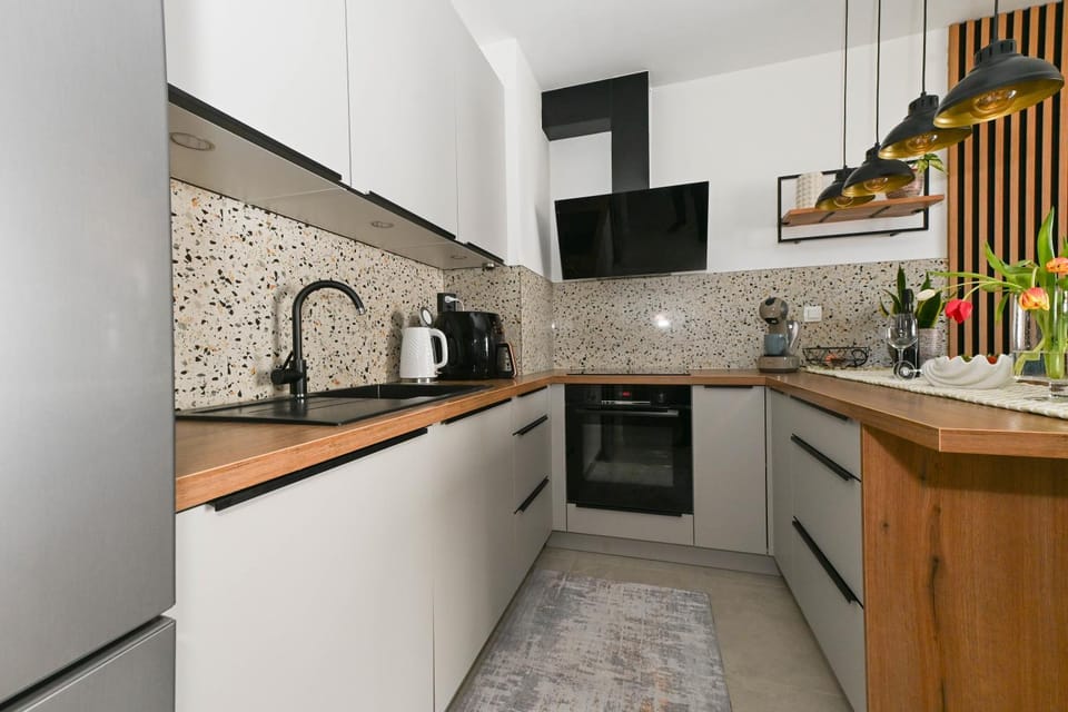 Kitchen or kitchenette, dishwasher, minibar, oven, stove