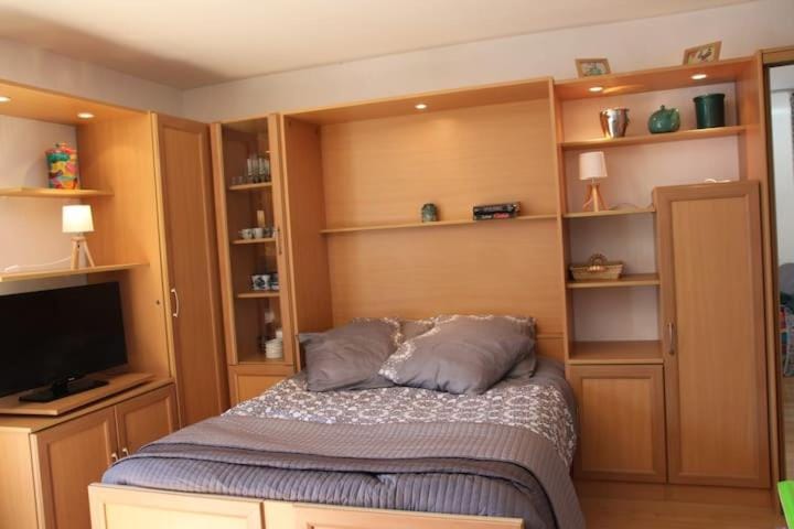 Bed, TV and multimedia, wardrobe