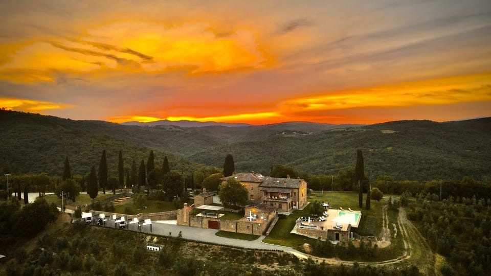 Natural landscape, Bird's eye view, View (from property/room), Mountain view, Sunset