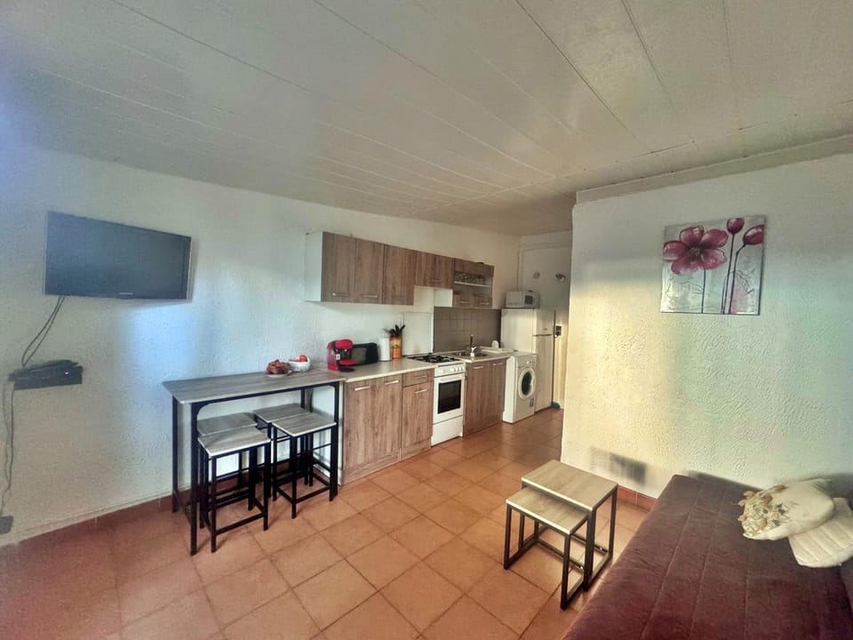 Living room, kitchen