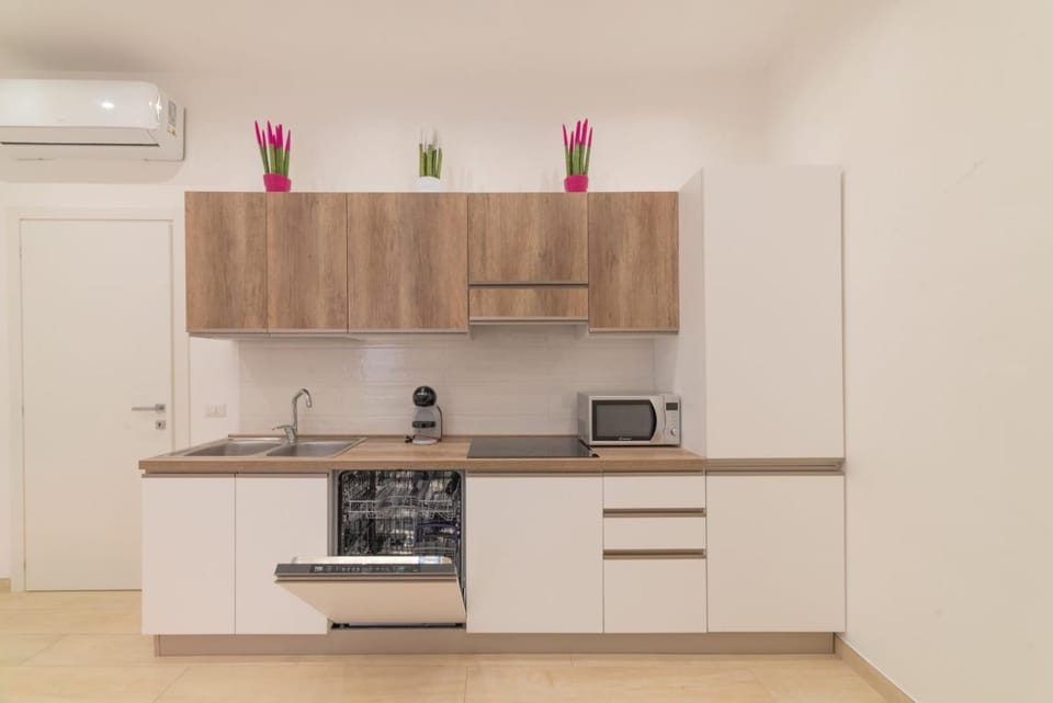 Kitchen or kitchenette, dishwasher, minibar, stove