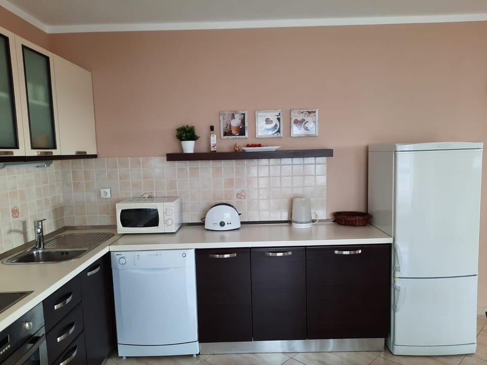 Kitchen or kitchenette, dishwasher