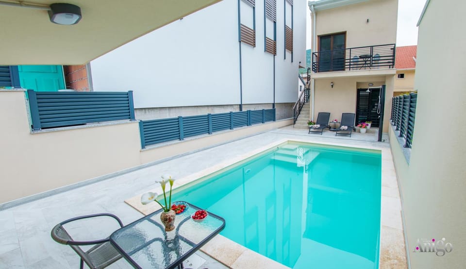 Patio, Pool view, Swimming pool, sunbed