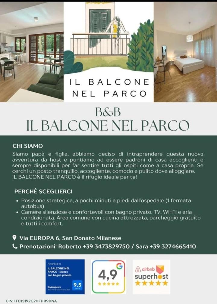 IL BALCONE NEL PARCO - stanze con bagno privato Bed and Breakfast in San Donato Milanese
