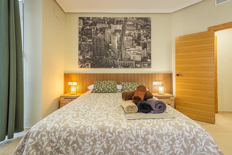 Bed, Photo of the whole room, Bedroom, towels, wardrobe
