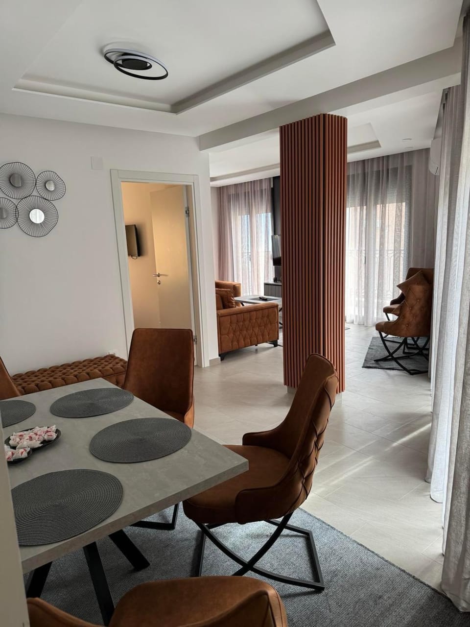 Living room, Photo of the whole room, Seating area, Dining area, air conditioner