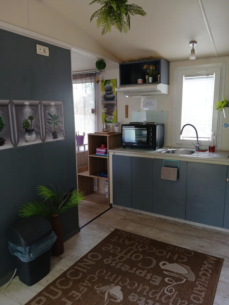 Kitchen or kitchenette, oven