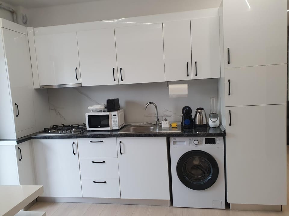 Coffee/tea facilities, Kitchen or kitchenette, minibar, stove, toaster, washing machine, dryer