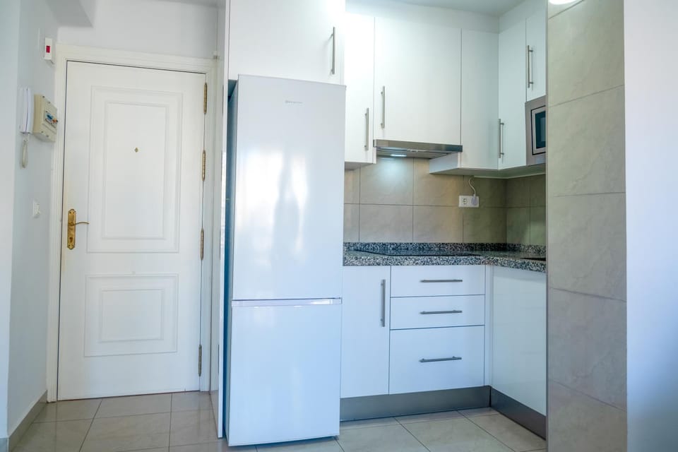 Kitchen or kitchenette, minibar, stove