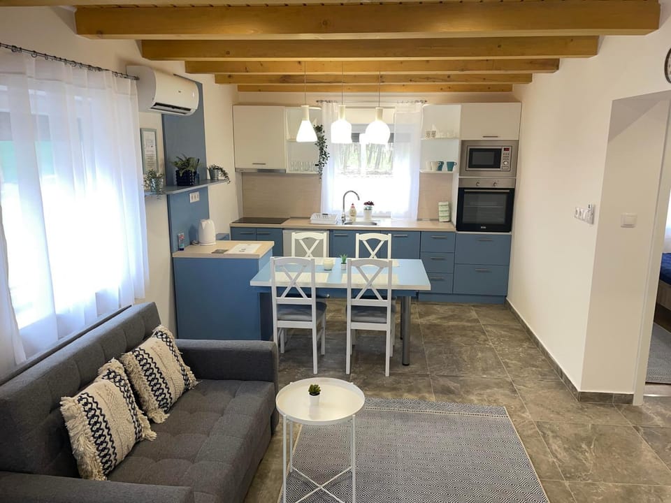 Kitchen or kitchenette, Living room, oven, stove