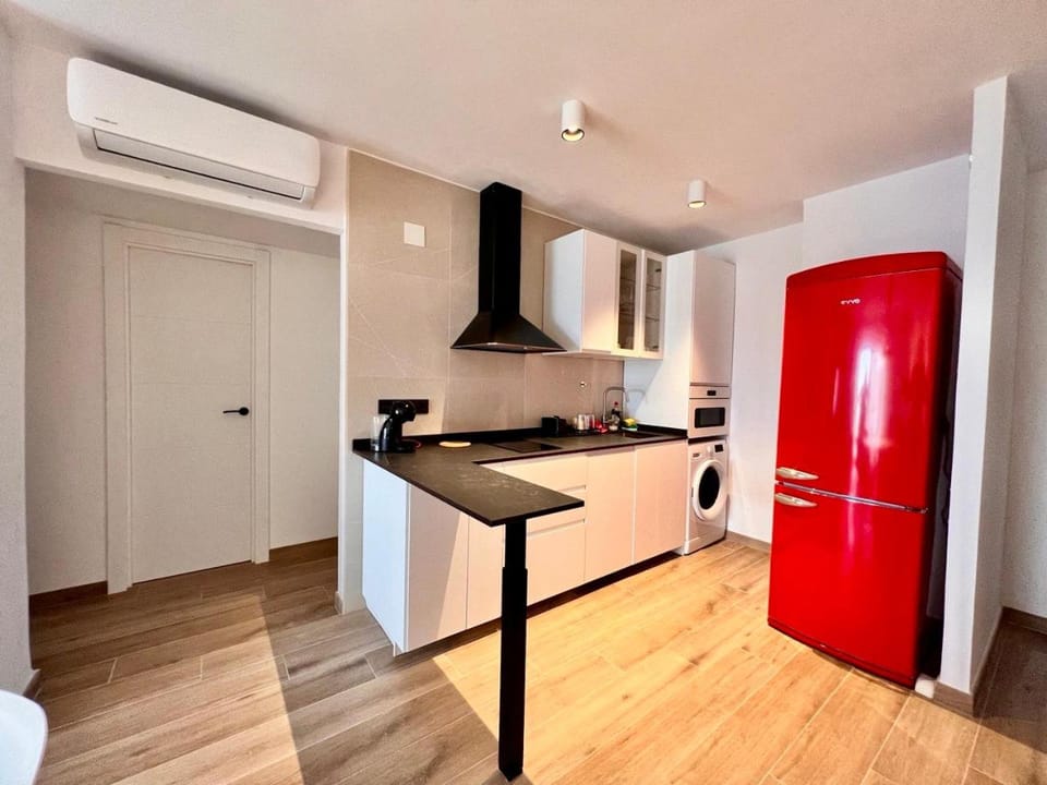 dishwasher, minibar, stove, washing machine
