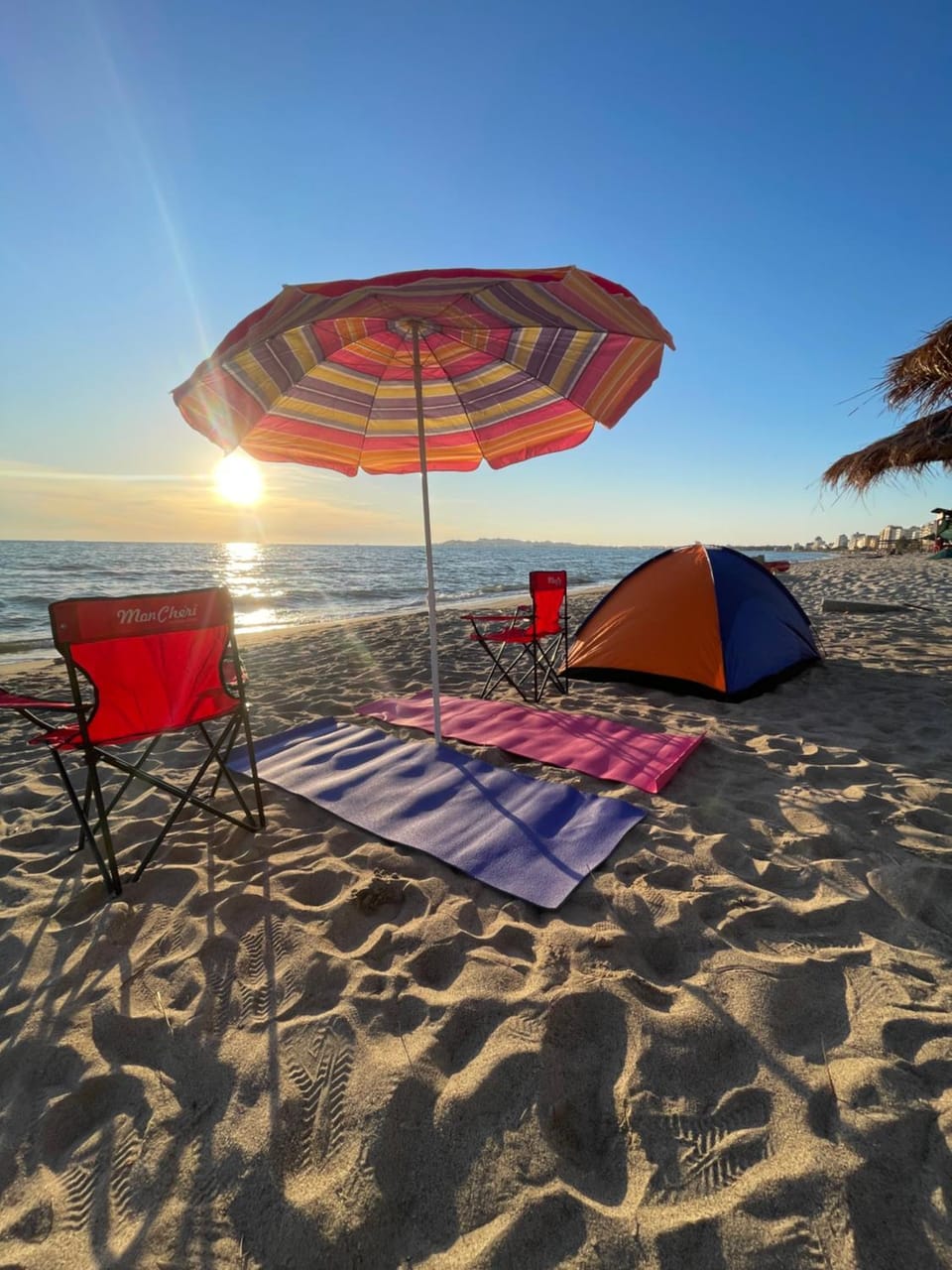 Sea view, Sunset, sunbed