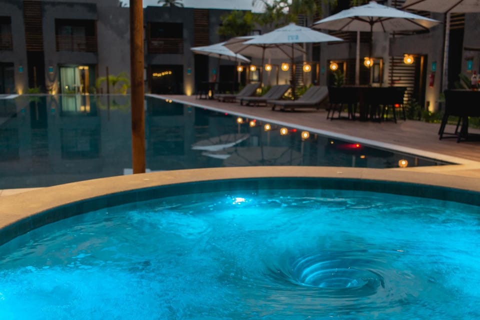 Night, Swimming pool, Swimming pool