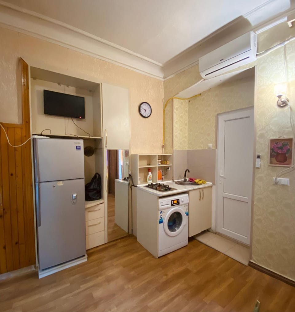 Kitchen or kitchenette, dishwasher, washing machine