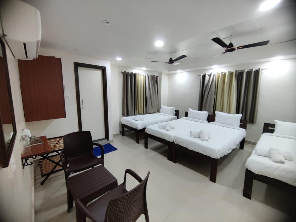 Bed, Photo of the whole room, fireplace, towels, air conditioner