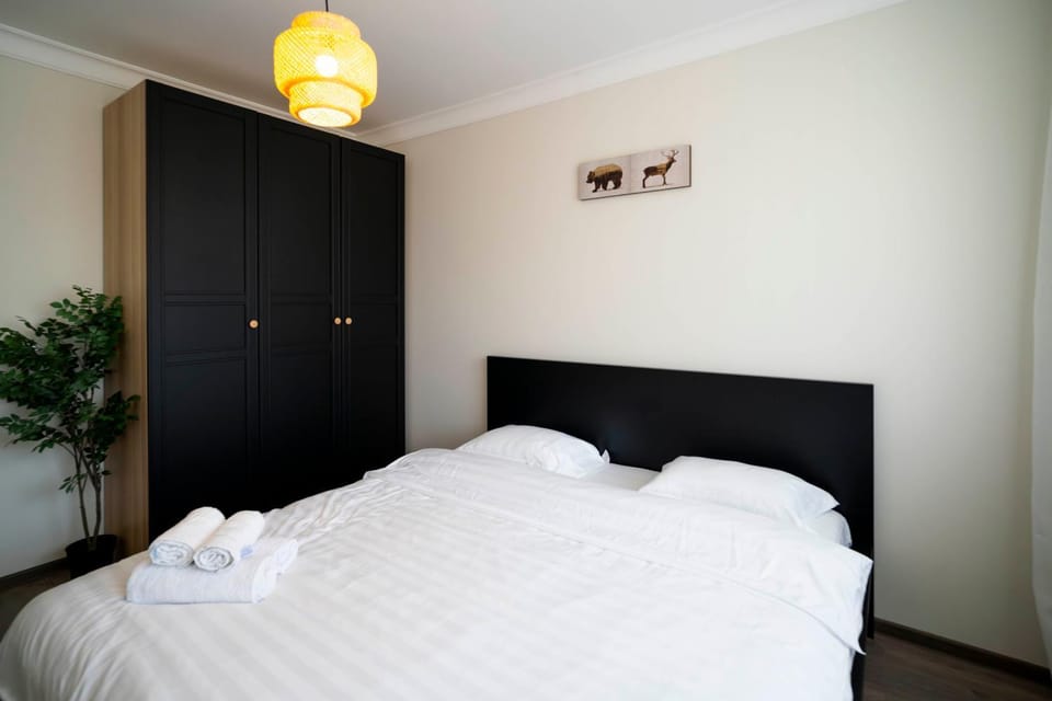 Bed, Photo of the whole room, Bedroom, towels, wardrobe