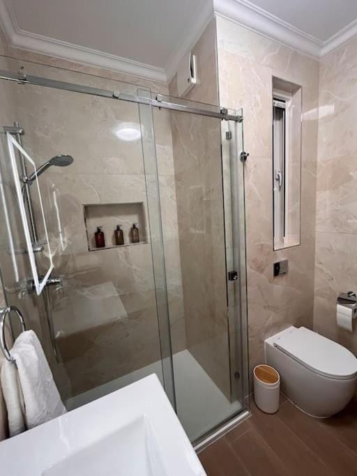 Shower, Toilet, Bathroom, towels