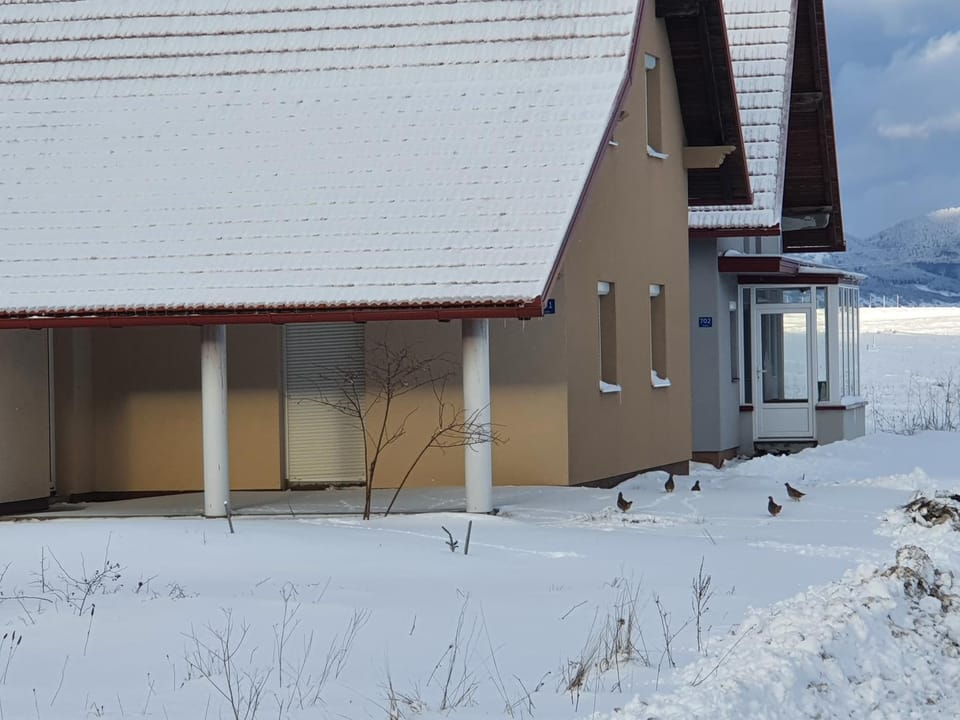 Property building, Day, Natural landscape, Winter, Balcony/Terrace, Parking