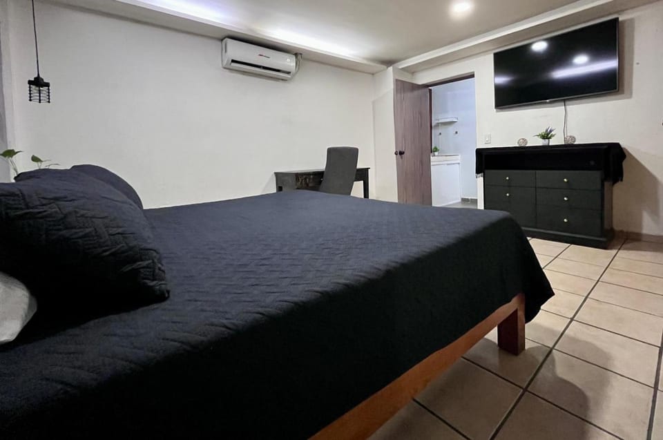 Bed, TV and multimedia, Bedroom, wardrobe, air conditioner