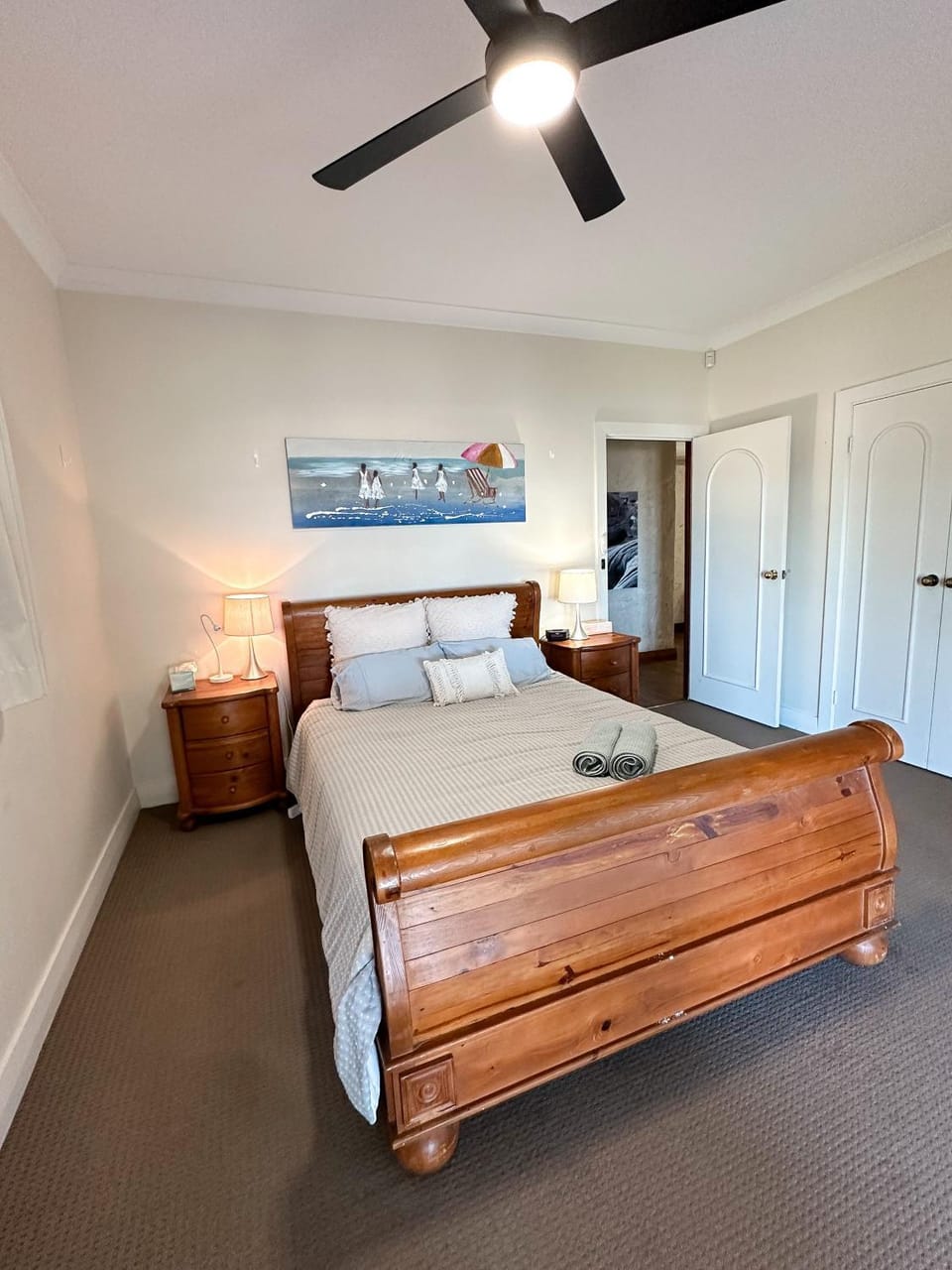 Bed, Bedroom, fireplace, wardrobe