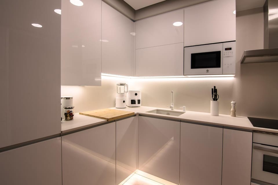 Kitchen or kitchenette, dishwasher, minibar, stove