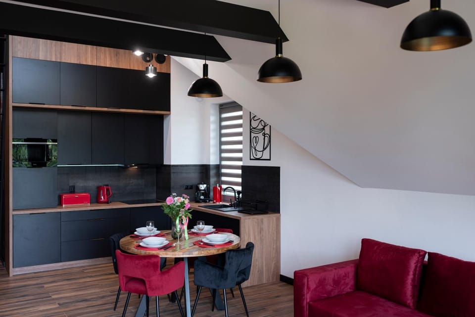 Kitchen or kitchenette, Living room, Dining area