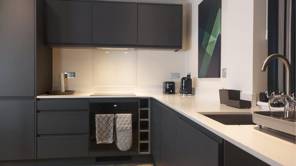 Kitchen or kitchenette, minibar, stove