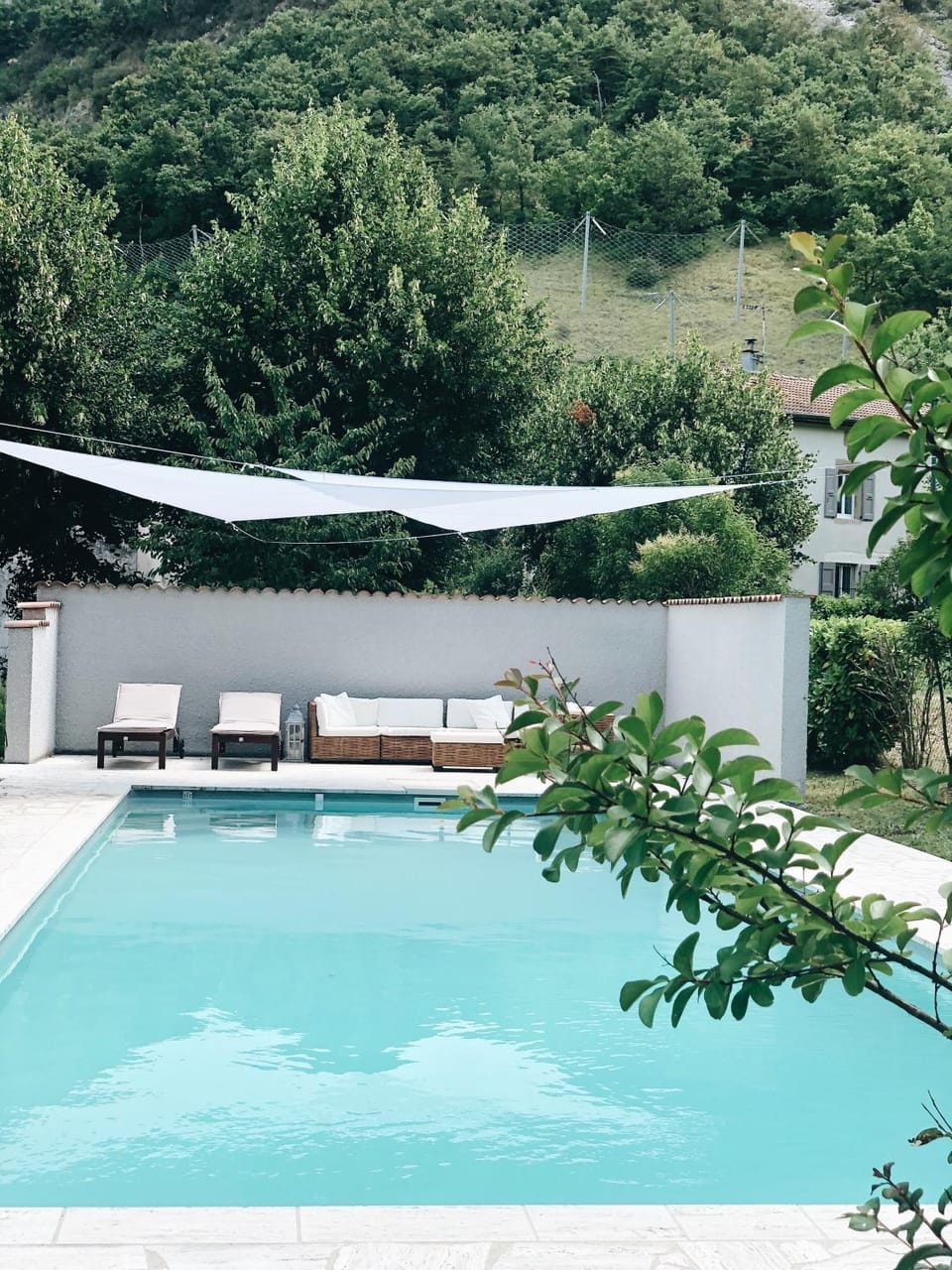 Property building, Living room, Swimming pool