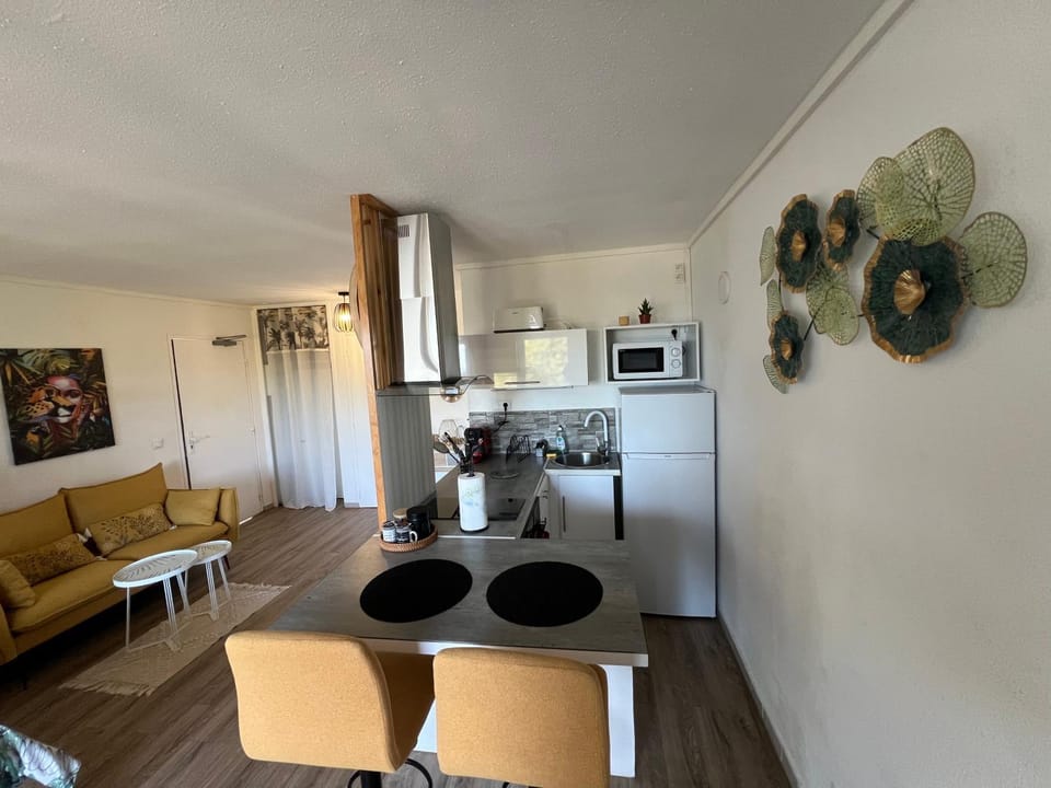 Kitchen or kitchenette, Dining area, oven, stove, toaster