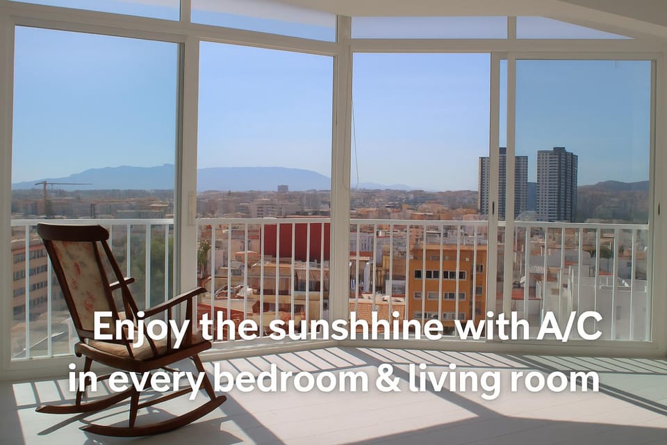 Living room, Text overlay, City view, City view, air conditioner, air conditioner