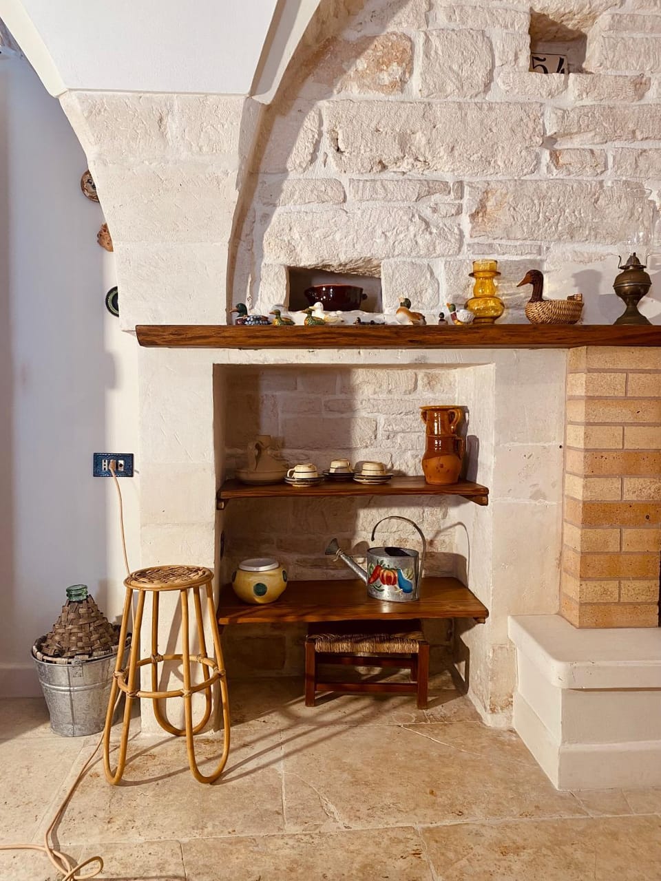 fireplace, kitchen