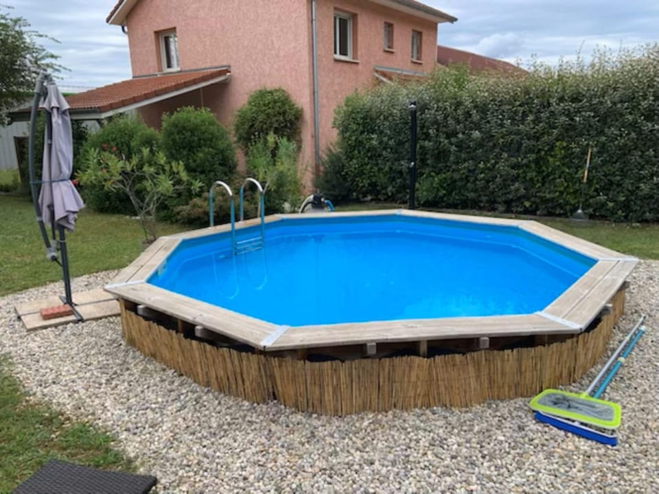 Property building, Living room, Swimming pool