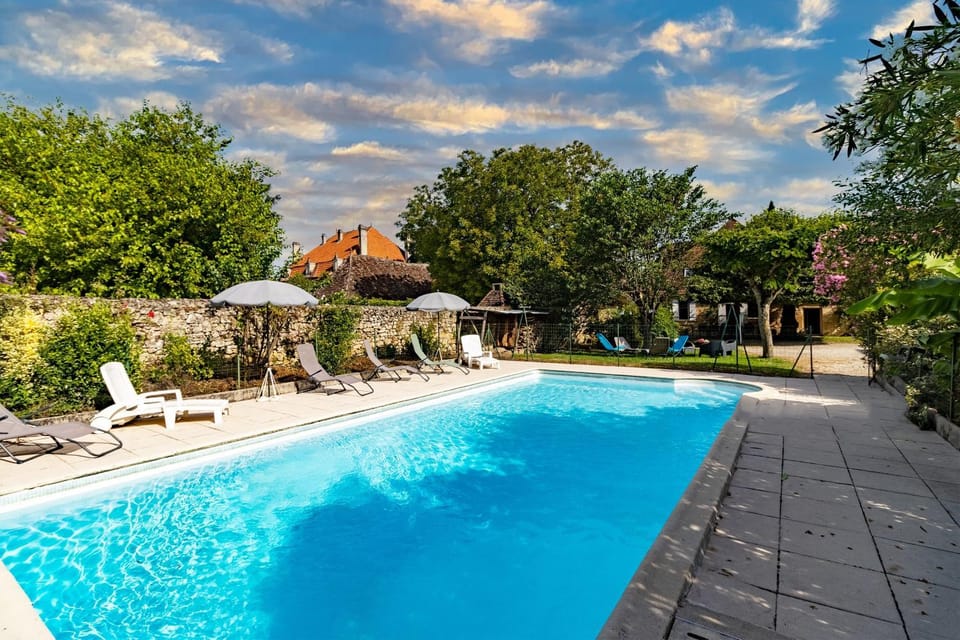 Property building, Living room, Swimming pool