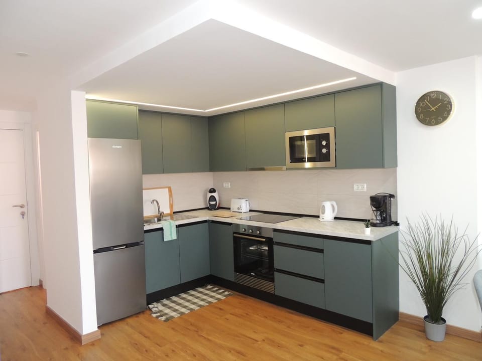Kitchen or kitchenette, oven, stove