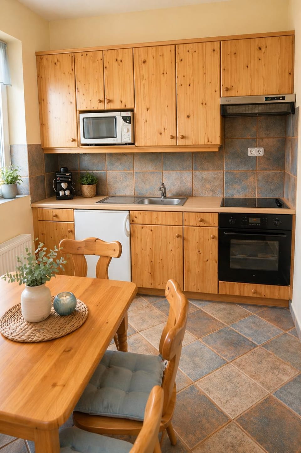 Kitchen or kitchenette, Dining area, stove