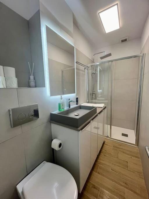 Shower, Toilet, Bathroom, towels