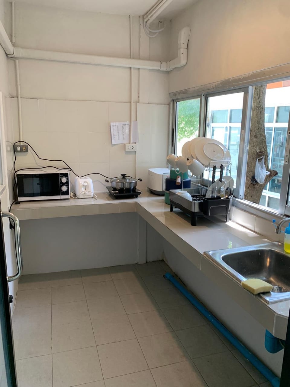 Kitchen or kitchenette, stove, toaster